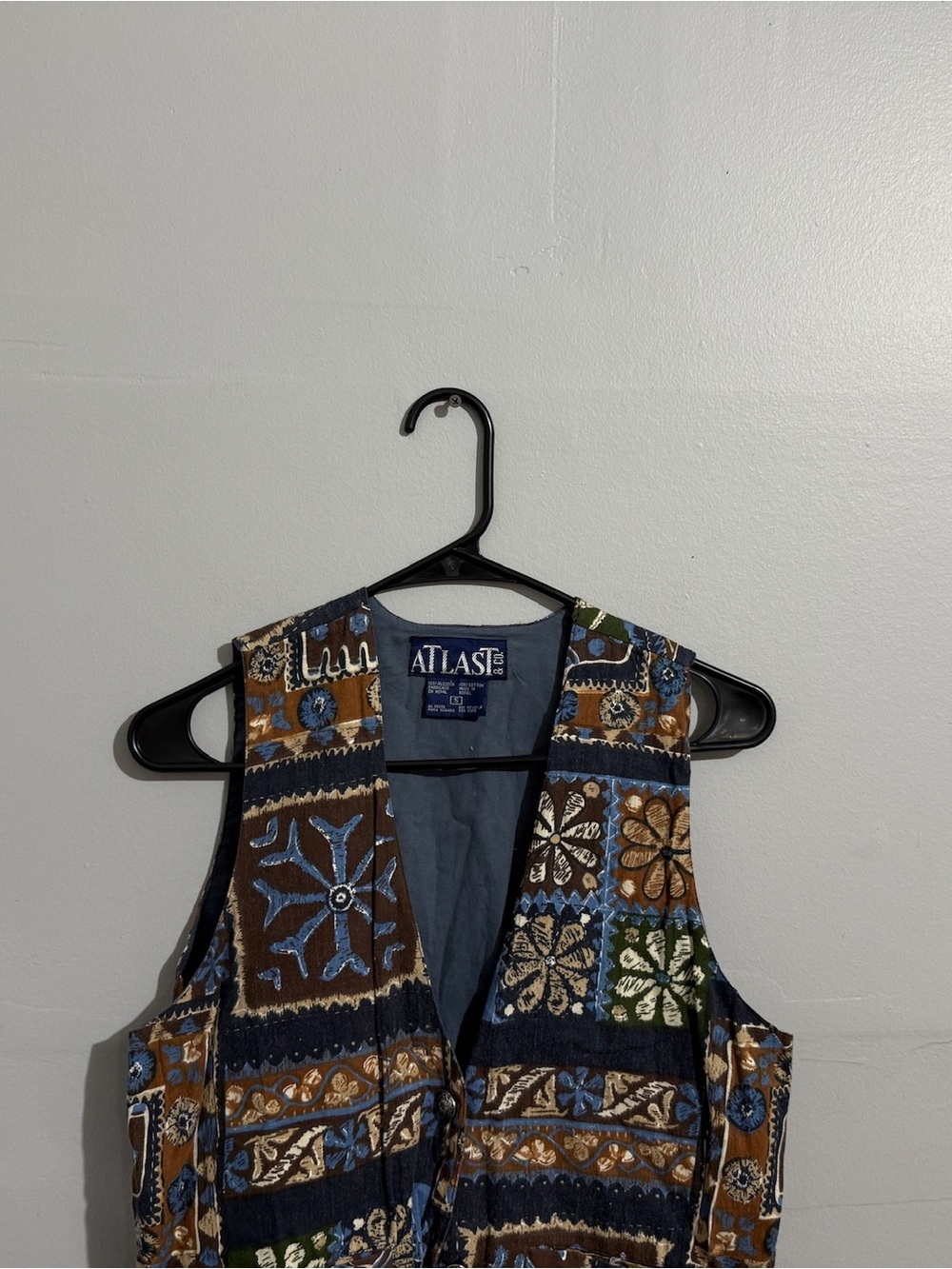 Vintage Vest Womens Small Patchwork Granny Square 90s retro grunge boho festival - Picture 4 of 9